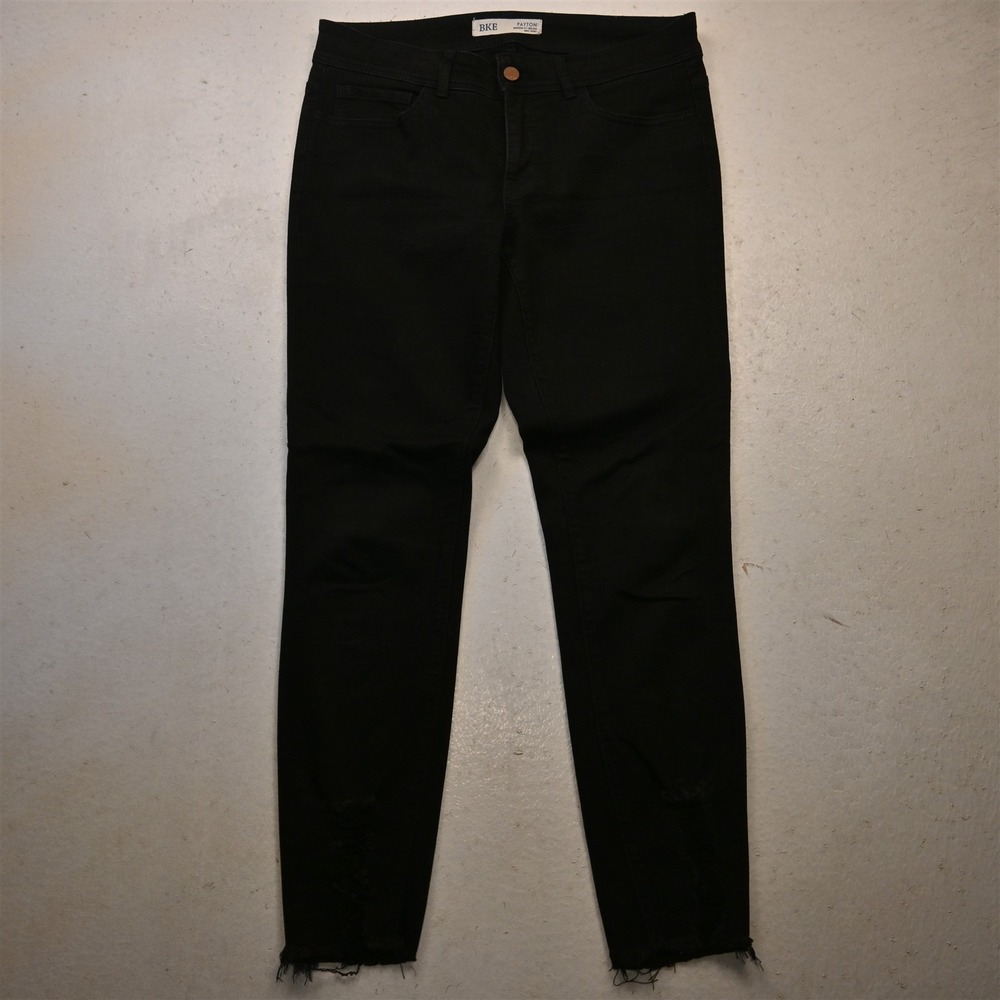 Buckle 29 Payton Universal Fit Mid Rise Ankle Skinny Black Denim Womens Jeans
